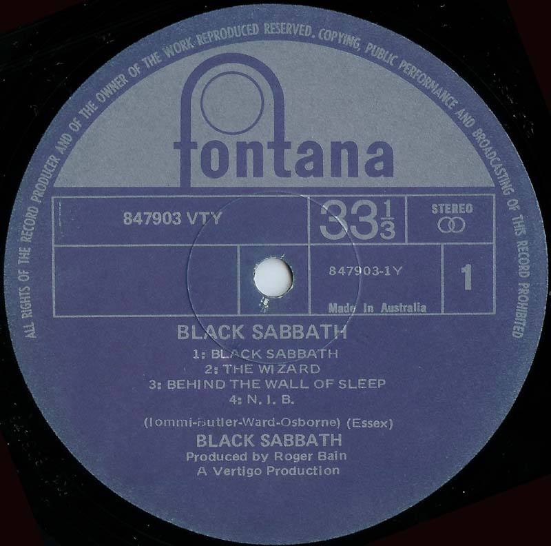 Black Sabbath LP albums
